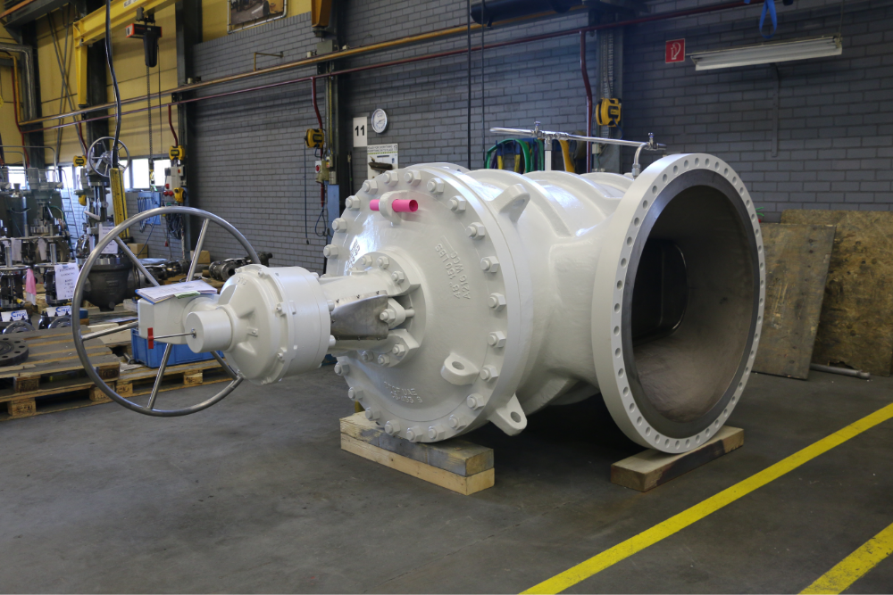 Axial Flow Valve in factory waiting to be shipped